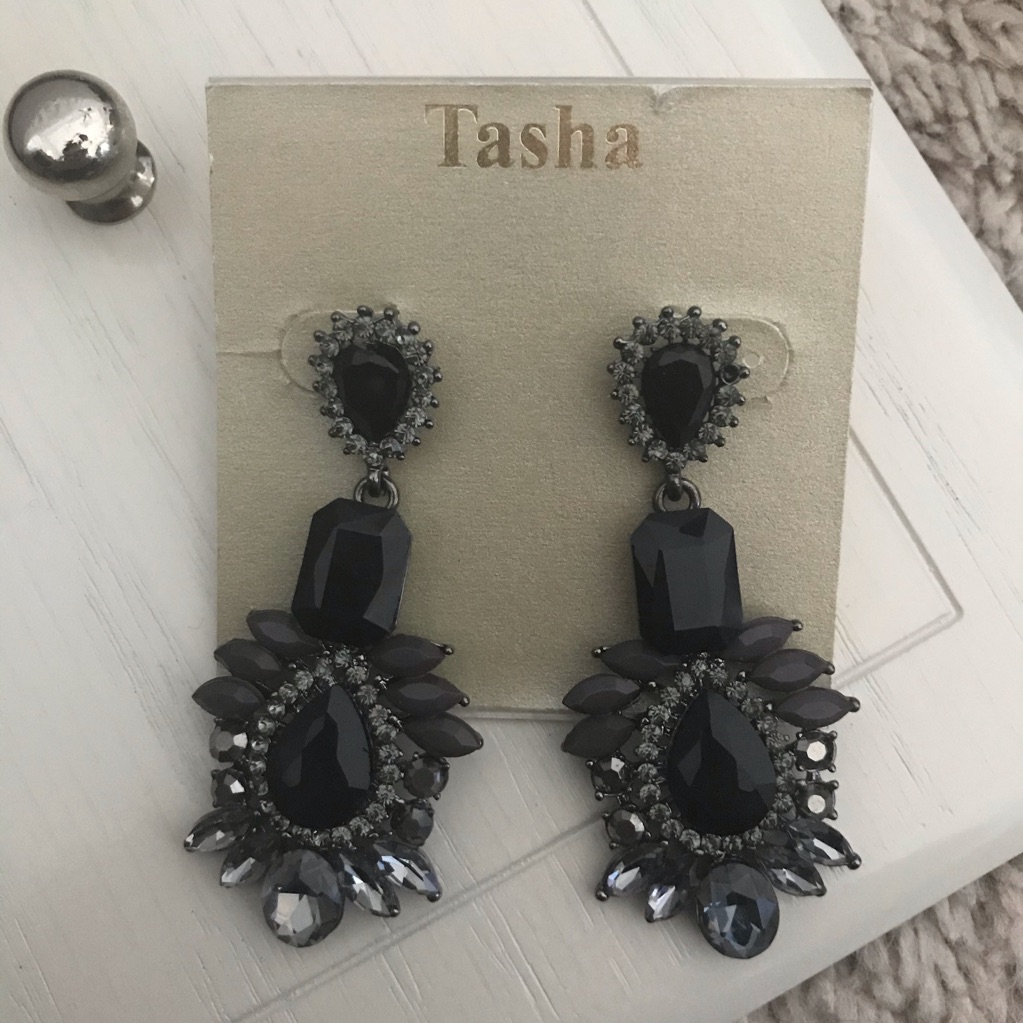 Tasha Feather Drop Chandelier Earrings